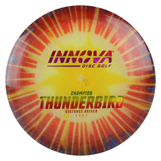 Innova Disc Golf Champion I-Dye Thunderbird Distance Driver 9/5/0/2 Yellow Splat Red/Rainbow 173 grams