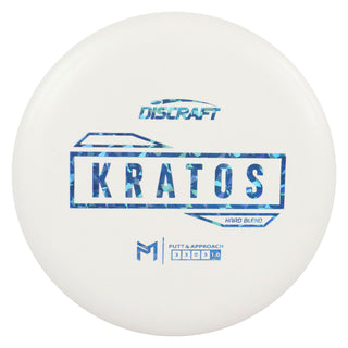Discraft Disc Golf Paul McBeth Putter Line Hard Kratos Putter 3/3/0/3 White/Blue Shatter 173 grams