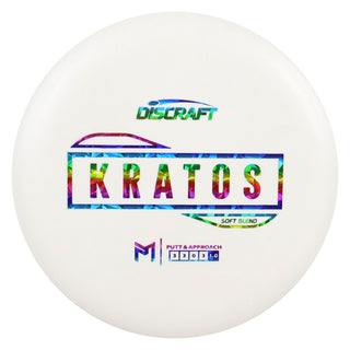 Discraft Disc Golf Paul McBeth Putter Line Soft Kratos Putter 3/3/0/3 White/Rainbow Shatter 170-172g