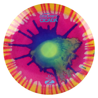 Discraft Disc Golf Z Line Fly Dye Cicada Fairway Driver 7/6/-1/1 Blue Splat Pink/Slate 170-172g