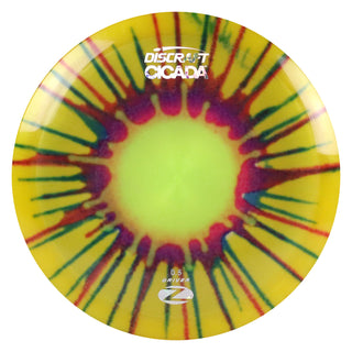 Discraft Disc Golf Z Line Fly Dye Cicada Fairway Driver 7/6/-1/1 Purple Splat Mango/Money Holo 173-174g
