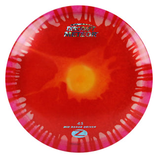 Discraft Disc Golf Z Line Fly Dye Meteor Midrange Disc 5/5/-3/1 Red Splat/Snowflakes 170-172g