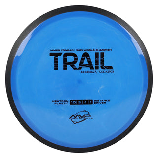 MVP Disc Golf James Conrad Neutron Trail Distance Driver 10/5/-1/1 Storm Blue White 174 grams
