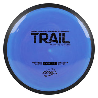 MVP Disc Golf James Conrad Neutron Trail Distance Driver 10/5/-1/1 Purple Blue 172 grams