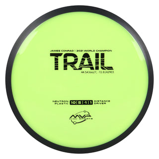 MVP Disc Golf James Conrad Neutron Trail Distance Driver 10/5/-1/1 Safety Yellow 172 grams
