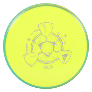 Axiom Disc Golf Neutron Hex Midrange 5/5/-1/1 Yellow/Teal Yellow 175 grams