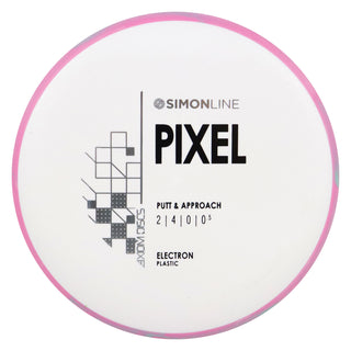 Axiom Disc Golf Simon Line Electron Lizotte Pixel Putter 2/4/0/0.5 White/Dark Pink 174 grams