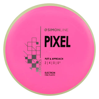 Axiom Disc Golf Simon Line Electron Firm Lizotte Pixel Putter 2/4/0/0.5 Pink/Yellow 173 grams