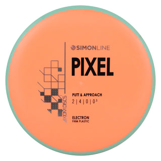 Axiom Disc Golf Simon Line Electron Firm Lizotte Pixel Putter 2/4/0/0.5 Mango/Teal 172 grams
