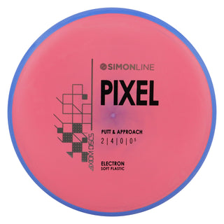 Axiom Disc Golf Simon Line Electron Soft Lizotte Pixel Putter 2/4/0/0.5 Light Red/Blue 171 grams
