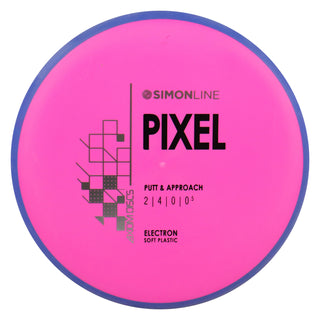Axiom Disc Golf Simon Line Electron Soft Lizotte Pixel Putter 2/4/0/0.5 Pink/Slate Purple 169 grams