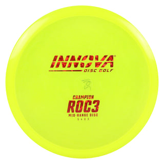 Innova Disc Golf Champion Roc3 Midrange Disc 5/4/0/3 Yellow/Red Shatter 162 grams