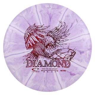 Latitude 64 Disc Golf Retro Burst Diamond Fairway Driver 8/6/-3/1 Purple/Red 155 grams