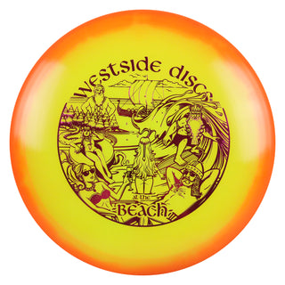 Westside Disc Golf VIP-X Orbit Warship - Westside at the Beach Orange Yellow/Magenta 174 grams