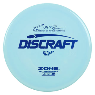 Discraft Disc Golf Paul McBeth Signature ESP Zone Putter 4/3/0/3 Sky Blue/Blue 169g
