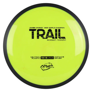 MVP Disc Golf James Conrad Neutron Trail Distance Driver 10/5/-1/1 Yellow 174 grams
