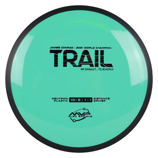 MVP Disc Golf James Conrad Neutron Trail Distance Driver 10/5/-1/1 Teal 174 grams