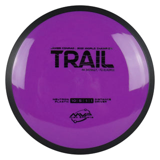 MVP Disc Golf James Conrad Neutron Trail Driver 10/5/-1/1 Purple 168 grams