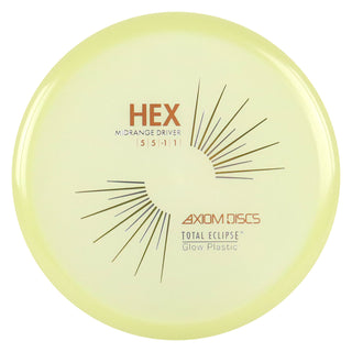 Axiom Disc Golf Total Eclipse Glow Hex Midrange 5/5/-1/1 Purple Glow Plate/Aqua Glow Rim 177 grams