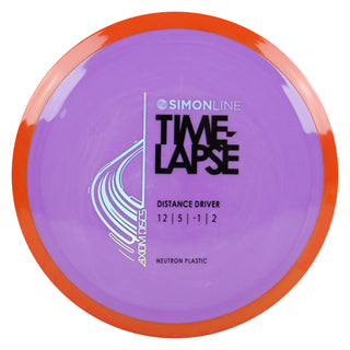 Axiom Disc Golf Neutron Time-Lapse Retooled Distance Driver 12/5/-1/2 Purple/Orange Yellow 172 grams