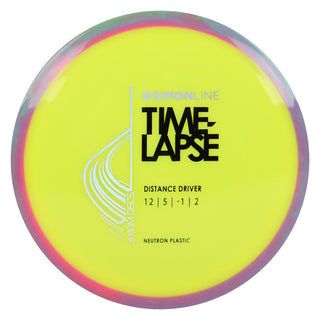 Axiom Disc Golf Neutron Time-Lapse Retooled Distance Driver 12/5/-1/2 Yellow/Pink Teal 172 grams