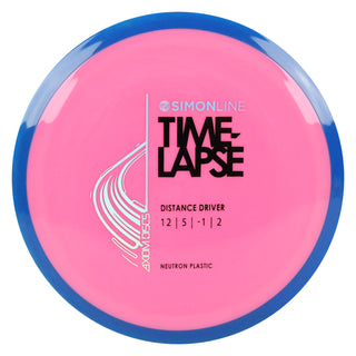 Axiom Disc Golf Neutron Time-Lapse Retooled Distance Driver 12/5/-1/2 Pink/Blue 172 grams