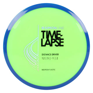 Axiom Disc Golf Neutron Time-Lapse Retooled Distance Driver 12/5/-1/2 Neon Green/Dark Blue 172 grams