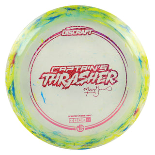 Discraft Disc Golf 2025 Missy Gannon Z Jawbreaker Captain’s Thrasher Distance Driver 12/5/0/2 Blue Yellow/Magenta Hexagons 170-172g