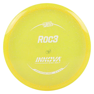 Innova Disc Golf Champion Metal Flake Roc3 Midrange Disc 5/4/0/3 Lemon/White 180 grams