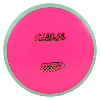 Innova Disc Golf Overmold XT Atlas Midrange Disc 5/4/0/1 Pink Blue/Gold Checkers 176 grams