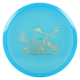 Innova Disc Golf Champion Mako3 with Spirit of Detroit Stamp Midrange Disc Light Blue/Holo Shimmer 176 grams