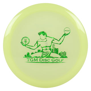 Innova Disc Golf Proto Glow Champion Mamba with Spirit of Detroit Stamp Driver Green Shatter 173 grams