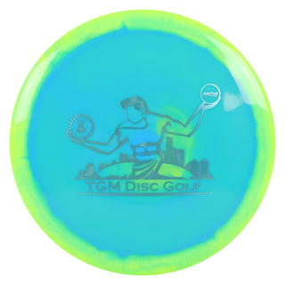Innova Disc Golf Halo Star Wraith with Spirit of Detroit Stamp Distance Driver Yellow Aqua/Slate 171 grams