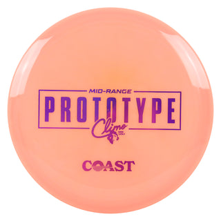 Climo Disc Golf Prototype Signature Line Coast Midrange 6/6/-1/1 Peach/Purple Holo 173g