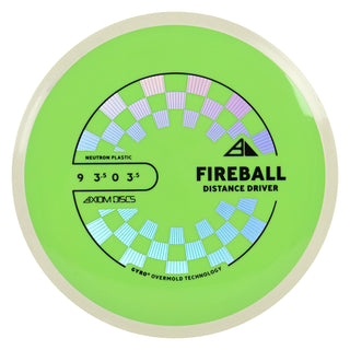 Axiom Discs Project Lab Coat Neutron Fireball Distance Driver 9/3.5/0/3.5 Green/White 168 grams