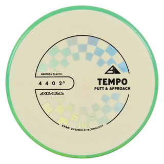 Axiom Discs Project Lab Coat Neutron Tempo Putter 4/4/0/2.5 Cream/Green Yellow 174 grams