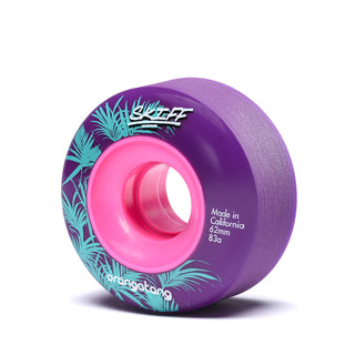 Orangatang Longboard Wheels Skiff Slasher Purple 62mm 83A with Loaded Jehu V2 Bearings