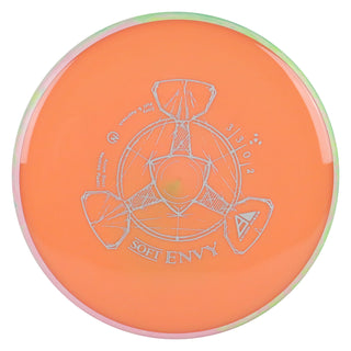 Axiom Disc Golf Neutron Envy Soft Putter 3/3/0/2 Pastel Orange/Lime Pink 174 grams