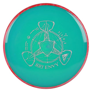 Axiom Disc Golf Neutron Envy Soft Putter 3/3/0/2 Jade Green/Red Blend 168 grams