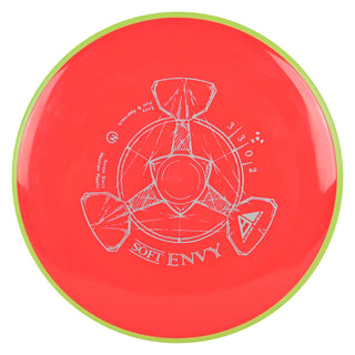 Axiom Disc Golf Neutron Envy Soft Putter 3/3/0/2 Red/Lime Blend 174 grams