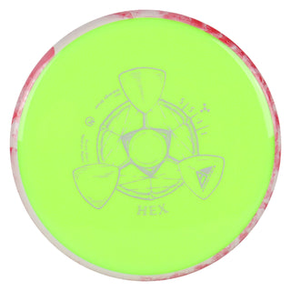 Axiom Disc Golf Neutron Hex Midrange 5/5/-1/1 Neon Green/Red White 177 grams