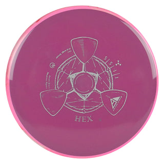 Axiom Disc Golf Neutron Hex Midrange 5/5/-1/1 Light Plum/Hot Pink Blend 169 grams