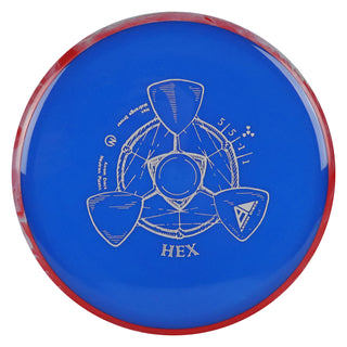 Axiom Disc Golf Neutron Hex Midrange 5/5/-1/1 Dark Blue/Red Blend 170 grams