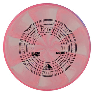 Axiom Disc Golf Cosmic Electron Envy Soft Putter 3/3/0/2 Red Grey/Red Purple 172 grams