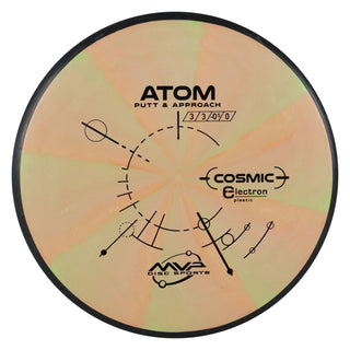 MVP Disc Golf Cosmic Electron Atom Putter 3/3/0/1 Lime Peach 174 grams