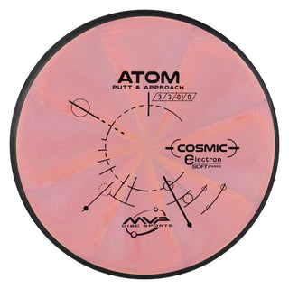 MVP Disc Golf Cosmic Electron Atom Soft Putter 3/3/0/1 Light Red Peach 174 grams
