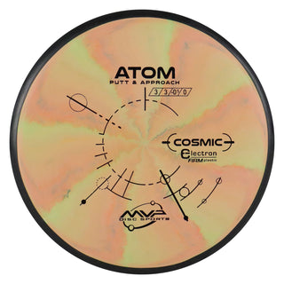 MVP Disc Golf Cosmic Electron Atom Firm Putter 3/3/0/1 Peach Lime 174 grams