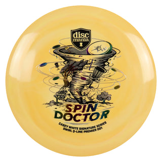 Discmania Disc Golf Spin Doctor Casey White Swirl Q-Line Premier DD1 Orange/Rainbow 174 grams