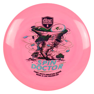 Discmania Disc Golf Spin Doctor Casey White Swirl Q-Line Premier DD1 Pink/Slate 174 grams