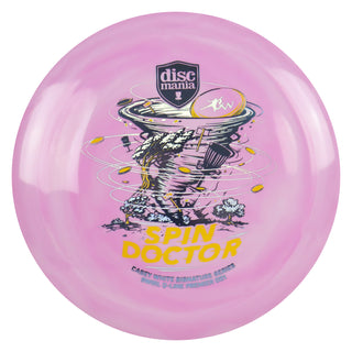 Discmania Disc Golf Spin Doctor Casey White Swirl Q-Line Premier DD1 Purple/Yellow 173 grams